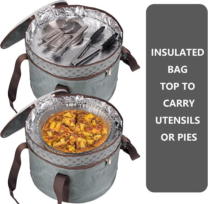 TMRIOPELP Tall Cake Carrier with Lid and Handle Insulated Cake Container Cake Transport Carrier Ideal for Pies Cupcakes and Pastries Perfect for Safe and Secure Cake Delivery (Grey, 12 inch) - Image 8