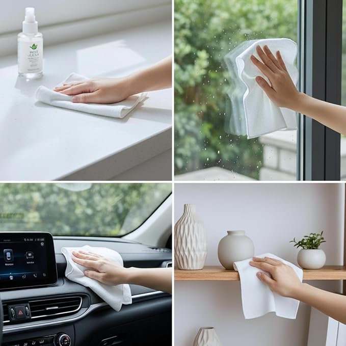 Flour Sack Shop Towels, White Cotton Cleaning Towels 14" x 12", Pack of 12 Reusable Absorbent Towels for Garage, Automotive, Workshop, Kitchen Cleaning, Polishing, Dusting & Multi-Purpose Use - Image 6