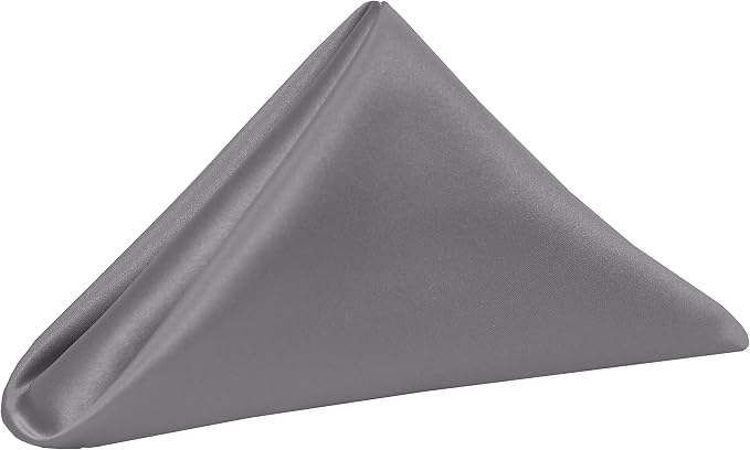 17x17-Inch Square Satin Cloth Napkins, Pewter, Set of 24 by UltimateTextile