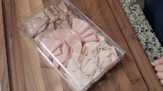 Pikanty Large Deli Meat Container for Refrigerator — Holds 3 Packs of Bacon, Cold Cuts, Sliced Cheese, Ham, Turkey or Salami, Airtight Hinged Lid, Dishwasher and Freezer Safe, Made in USA - Image 3
