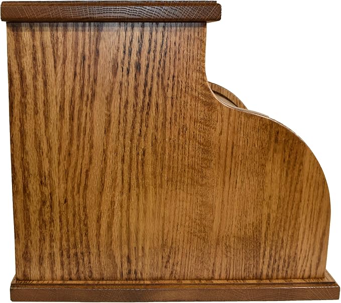 DutchCrafters Amish USA Made Solid Wood Countertop Bread Box with Drawer, Bread Holder for Kitchen Counter, Large Bread Box for Kitchen Countertop (Oak - Medium Walnut) - Image 8