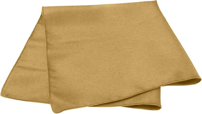 20x20-Inch Square Polyester Cloth Napkins, Gold, Set of 12 | Bulk Case of 1 Dozen, Dinner Napkins, Serged Edges, Machine Washable, Wrinkle-Resistant, Flame-Resistant, Stain-Resistant - Image 2