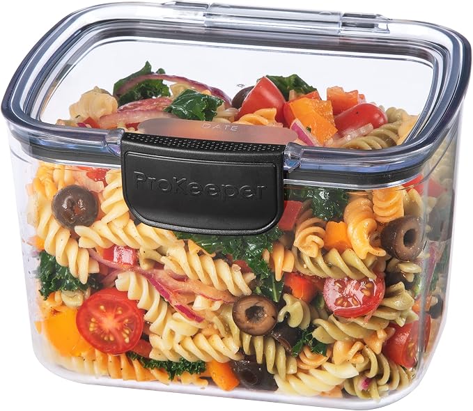 Progressive Prokeeper + Deli Storage Set: Air-Tight Silicone Sealed Containers w Grooved Bottom, Dry Erase Lid, BPA-Free, Stackable, Keeps Meats & Cheeses Fresh Longer, PKS-706C Tall Deli 1.65L - Image 5