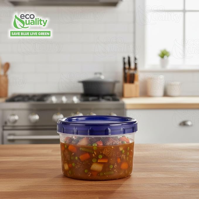 [20 PACK] 16 oz Twist Top Storage Deli Containers - Airtight Reusable Plastic Food Storage Canisters with Twist & Seal Lids, Leak-Proof - Meal Prep, Lunch, Togo, Stackable, BPA-Free Snack Containers - Image 7