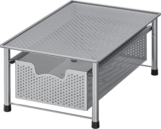 Simple Houseware Stackable Cabinet Basket Drawer Organizer, Silver by SimpleHouseware