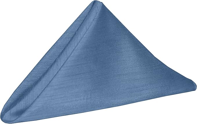 20x20-Inch Shantung Cloth Napkins, Periwinkle, Set of 24 | Bulk Case of 2 Dozen, Dinner Napkins, Satin, Square, 100% Polyester Fabric, Reversible, Faux Dupioni Silk Reverse Side, Blue by UltimateTextile