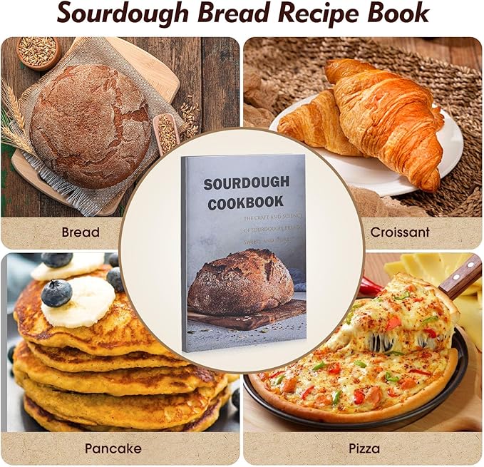 Friheten Sourdough Starter Kit,Sourdough Bread Baking Supplies,40oz Sourdough Starter Jar,Banneton Bread Proofing Basket Set with 9" Round & 10" Oval,Sourdough Bread Baking Tools - Image 3