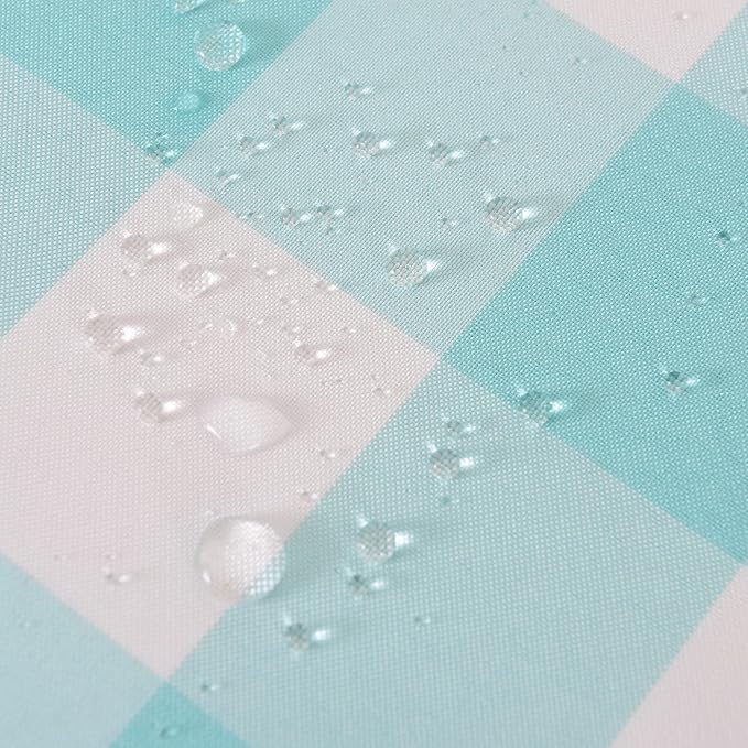 Cupuamon 2 Pack Waterproof Polyester Fabic Rectangle Checkered Tablecloth，60x120 Outdoor Table Cloth，Oil Stain Prevention Table Cloth for Pinics and Parties（Aqua and White） - Image 5
