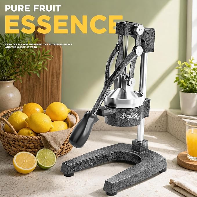 Manual Lemon Juicer Squeezer – Hand juicer Cast Iron | Heavy Duty Commercial-grade Hand Press, Orange Citrus Squeezer, Citrus Fruit Juicer -Stainless Steel,Easy to Clean Dark Grey - Image 4