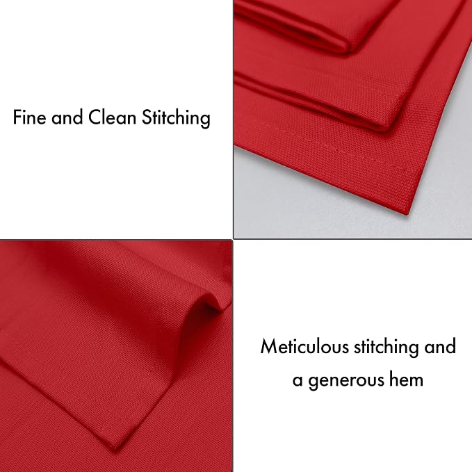 Ruvanti Cloth Napkins Set of 6, 100% Cotton High GSM 18x18 Inches Soft, Washable, Highly Durable & Absorbent, Perfect for Parties, Christmas, Thanksgiving Dinners – Flame Scarlet - Image 5