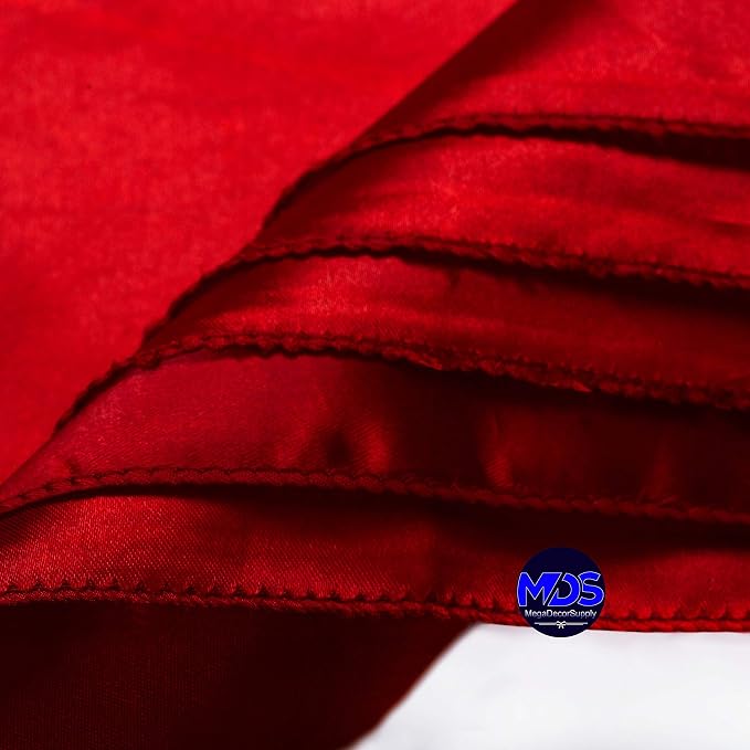 Set of 100 PCS Satin Napkin 12x12 Inch Square, Dinner Table Napkins for Wedding, Bulk Silky Sateen Cloth Napkins for Restaurant Banquet Graduation Birthday Party Decoration - Red - Image 4