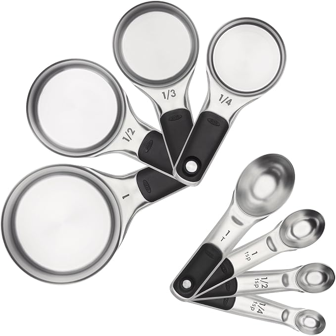 OXO Good Grips Stainless Steel Measuring Cup and Spoon Set + OXO Good Grips 2-Piece Plastic Cutting Board Set - Image 2