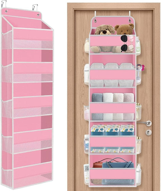 1Pack Over The Door Organizer Large Capacity Hanging Storage Room Organizer | 40 lb Capacity, Ultra-Sturdy, Foldable, Mesh Design with Clear Window, Space-Saving Organizer for Pantry, Nursery & Closet by SpaceHacks