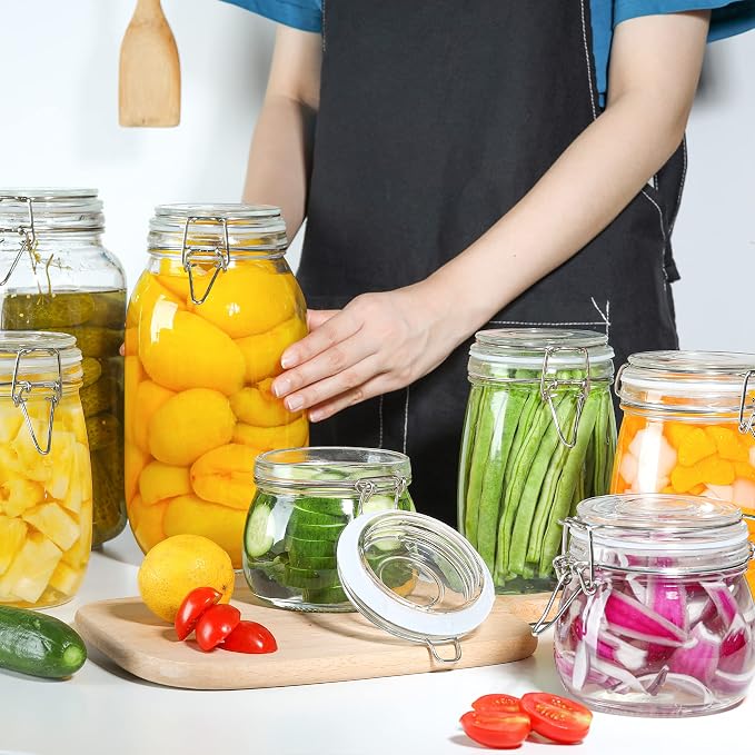 ComSaf Round Small Glass Pantry Jars with Airtight Lids 17 oz 6 Pack | Spices nuts snacks, Jam jelly pickles, Canning jars, Pantry organization, Small size, Kitchen cabinet storage - Image 3