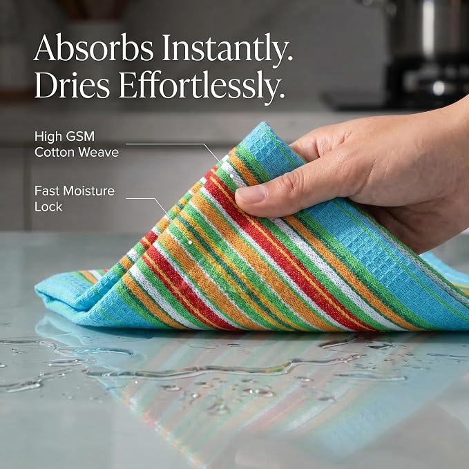 Urban Villa Kitchen Towels Cotton Dish Towels 20”x30” (Set of 8) Multi - Image 2