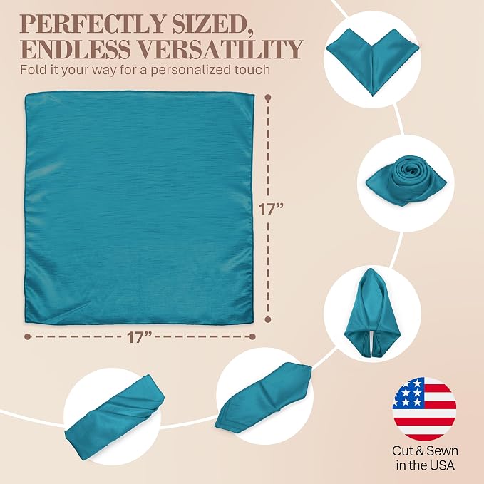 17x17-Inch Shantung Cloth Napkins, Turquoise, Set of 60 - Image 6