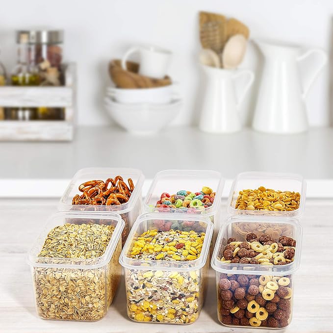 Wildone Airtight Food Storage Containers with Lids 0.8L, 16PCS, Black | Kitchen and Pantry Organization Canisters for Cereal, Pasta, Snack, Sugar, Flour, Airtight Seal, BPA Free, Includes 20 Labels - Image 6