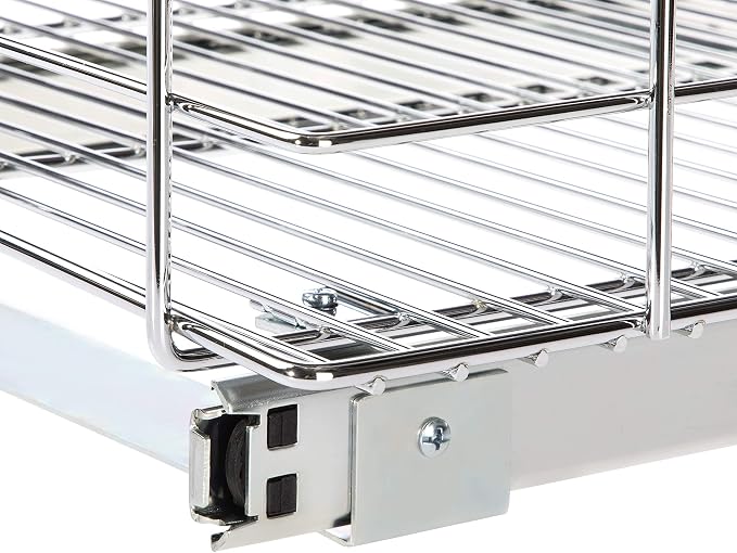 Home Zone Living Pull Out Kitchen Cabinet Organizer | Steel Frame with Handle for Easy Access, 21" x 17" x 5.55", Chrome - Image 6