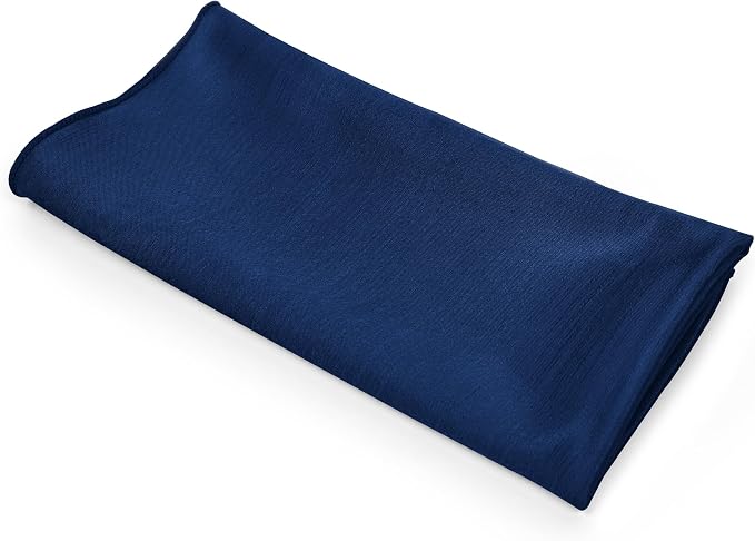 17 x 17-Inch Shantung Satin Cloth Napkins, Navy, Set of 12 | Bulk Case of 1 Dozen, Square, 100% Polyester Fabric, Reversible, Faux Dupioni Silk Reverse Side, Machine Washable, Blue - Image 9