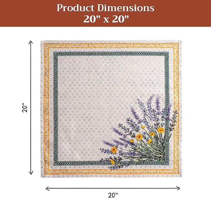 Maison d' Hermine Cloth Napkins Set of 4 Reusable 100% Cotton (20" x 20") | Everyday Square Napkins Cloth Washable Dinner Party Wedding Restaurant Hotel Kitchen Spring Summer - Fanny Lavender - Image 7