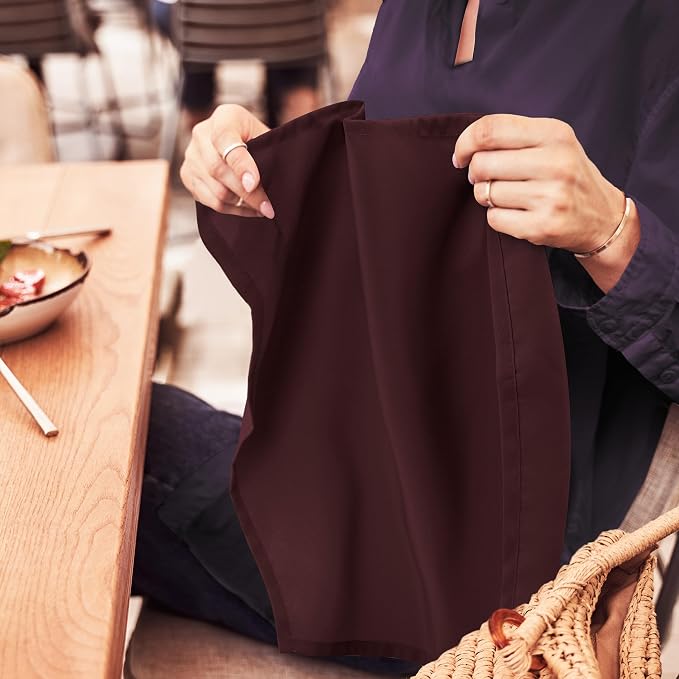 Utopia Home [24 Pack, Burgundy] Cloth Napkins 17x17 Inches, 100% Polyester | Hemmed Edges, Washable and Reusable Ideal for Parties, Weddings and Dinners - Image 6