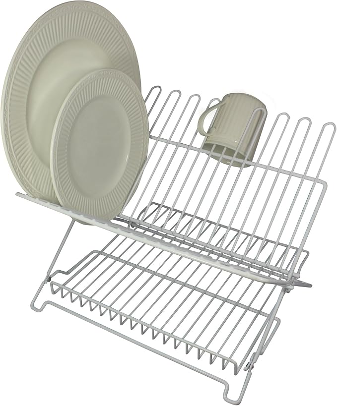 Better Houseware 1483 Junior Folding Dish Rack, White by BetterHouseware