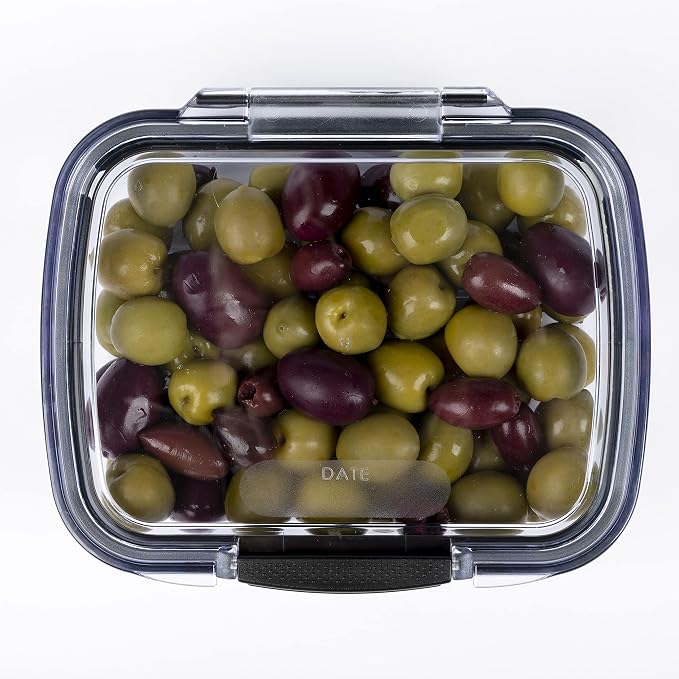 Progressive Prokeeper + Deli Storage Set: Air-Tight Silicone Sealed Containers w Grooved Bottom, Dry Erase Lid, BPA-Free, Stackable, Keeps Meats & Cheeses Fresh Longer, PKS-705C Mini Deli 0.69L - Image 4