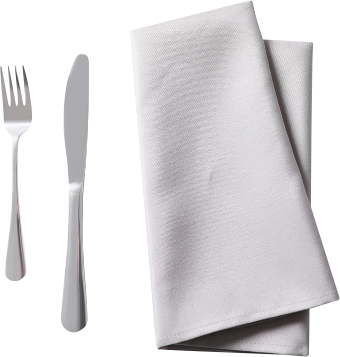 Bailarina Cloth Napkins Set of 40,17x17 inches Dinner Napkins Cloth Washable,Polyester Square Table Cloth Napkin Bulk with Hemmed Edges Ideal for Banquets, Parties and Weddings-Silver - Image 2