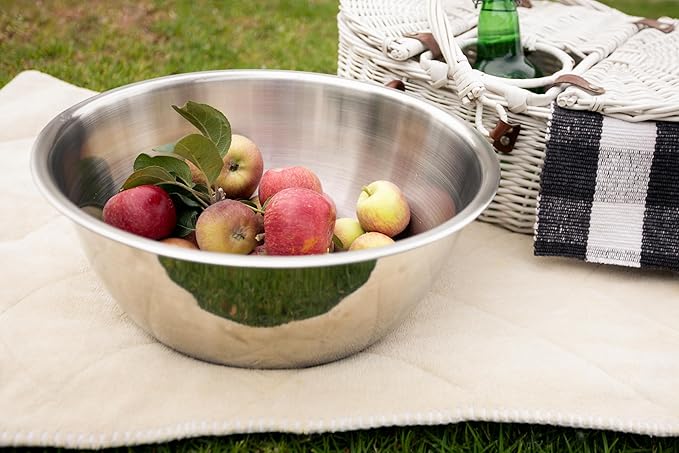 Fox Run Stainless Steel Mixing Bowl, Set of 3 Nesting Mixing Bowls | 4.25, 6.25 & 10.75 Quart Mixing Bowl Set | Double Wall Construction For Temperature Retention | Dishwasher Safe Mixing Bowls - Image 3