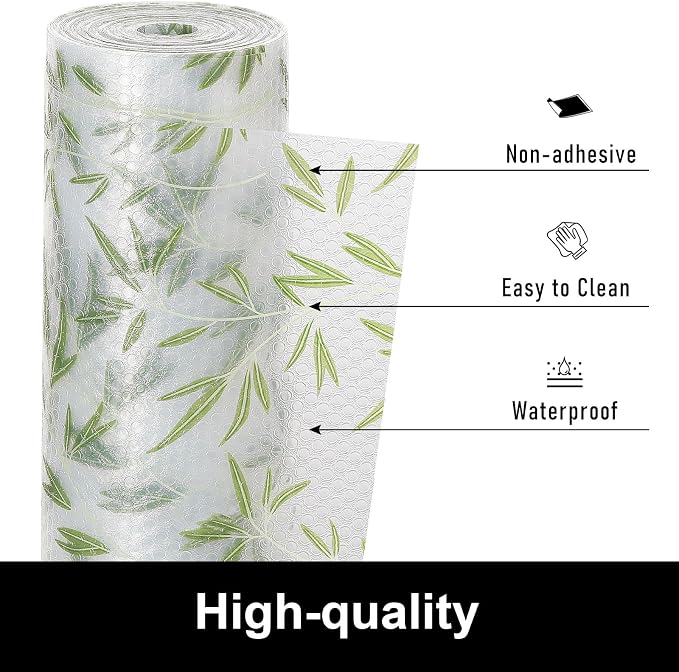 Cooyes Shelf Liners for Kitchen Cabinets Refrigerator Liners Waterproof & Oil-Proof Kitchen Cupboard Liner Drawer Mats EVA Material Non Adhesive Fridge Liner for Shelves（11.8" W x 236" L） - Image 2