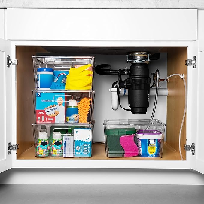 CLEARSPACE Plastic Storage Bins with Lids XL – Perfect Kitchen Organization or Pantry Storage – Fridge Organizer, Pantry Organization and Storage Bins, Cabinet Organizers - Image 2