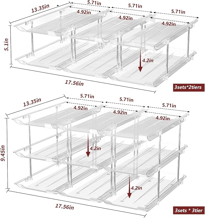 Can Organizer for Pantry, 3 Tier Rolling Can Storage Organizer Pantry | Automatic Rolling, Holds 36 Cans, Combinable Canned Food Organizer, Clear Soda Can Organizer, Fits Cabinets, Pantry & Fridge - Image 2