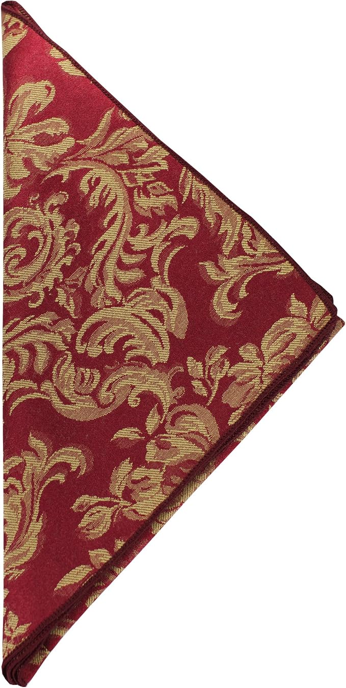 17x17-Inch Square Damask Cloth Napkins, Bordeaux Set of 36 | Bulk Case of 3 Dozen, Miranda Jacquard, 50% Cotton / 50% Polyester Fabric, Woven Damask Pattern, Soft Hand, Machine Washable by UltimateTextile