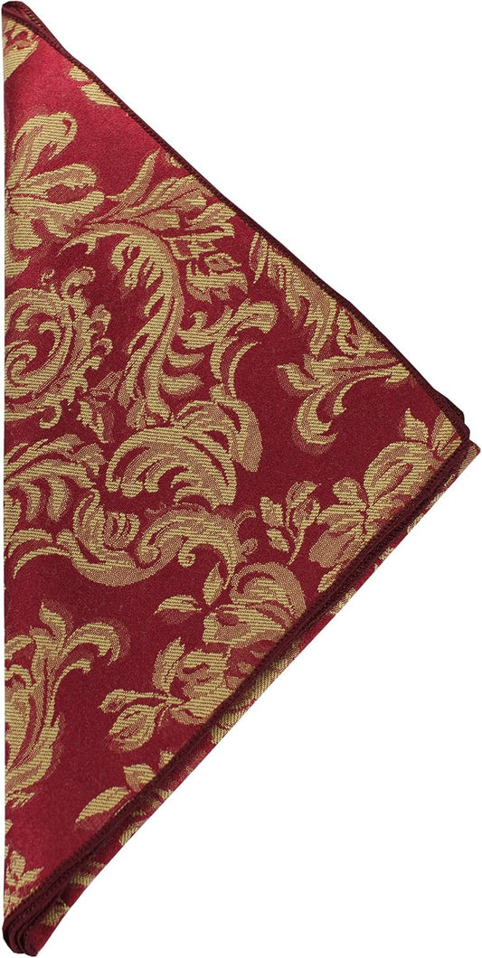 17x17-Inch Square Damask Cloth Napkins, Bordeaux Set of 60 | Bulk Case of 5 Dozen, Miranda Jacquard, 50% Cotton / 50% Polyester Fabric, Woven Damask Pattern, Soft Hand, Machine Washable by UltimateTextile