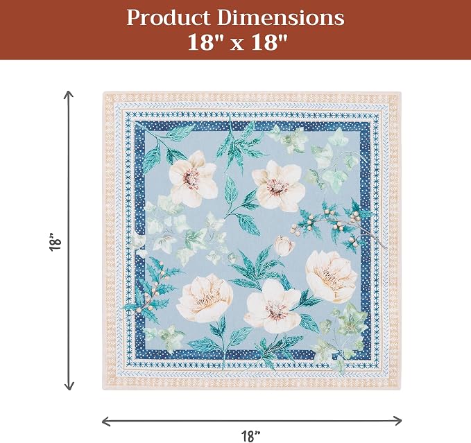 Maison d' Hermine Cloth Napkins Set of 4 Reusable 100% Cotton (18" x 18") | Everyday Square Napkins Cloth Washable Dinner Party Wedding Restaurant Hotel Kitchen Spring Summer - Winter Floral - Image 7
