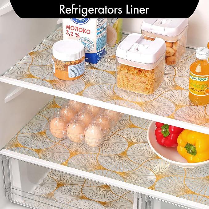 Cooyes Shelf and Drawer Liner for Kitchen Cabinets – Non-Adhesive, Waterproof, Non-Slip Cabinet Liners for Scratch Protection, Desk, Refrigerator, Shelves, Drawers with Modern Pattern - Image 8