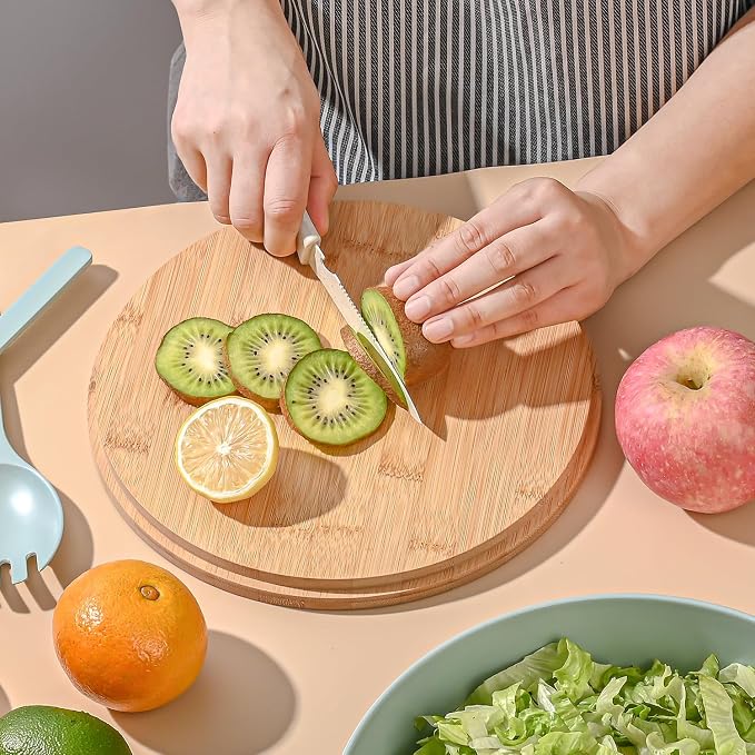 LOVYANXUE Bamboo Fiber Salad Bowl with Servers Set Large 9.8inches Nature Bamboo Mixing Bowl with Servers with Lid Spoon and Fork for Fruits,Salads and Vegetables - Image 5