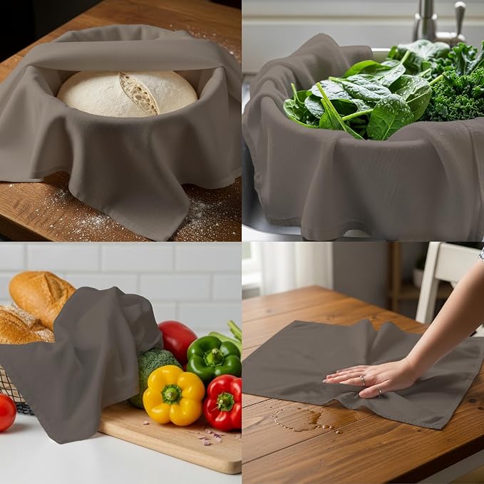 Flour Sack Towels - Charcoal Absorbent Kitchen Towels, Lint Free Cotton Dish Towels for Dish Drying, Cleaning, Baking, DIY Craft Projects, Heat Press, Painting & Embroidery 18x28 Inch Set of 6 - Image 5