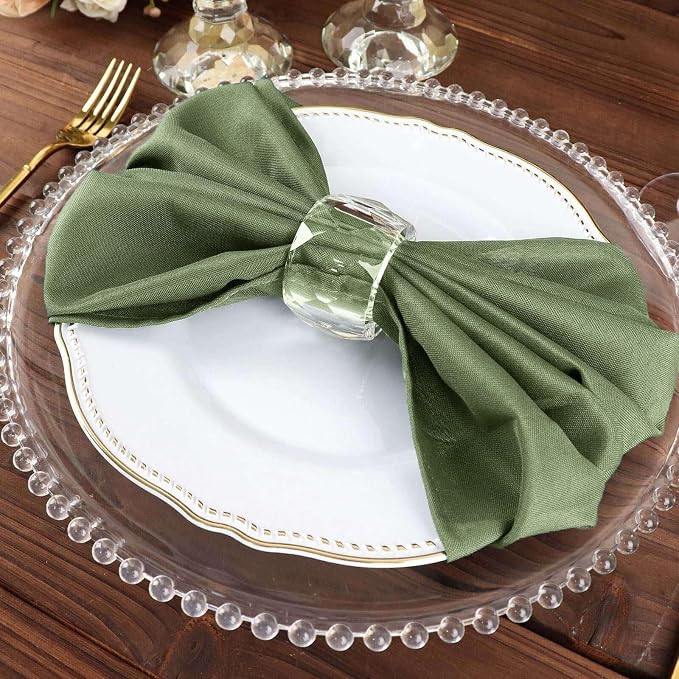 Efavormart Premium Cloth Napkins Set of 25, 20x20 Inch Willow Green Seamless Dinner Napkins, Washable Linen Table Napkin Cloth with Hemmed Edges for Weddings, Party and Banquet - Image 6
