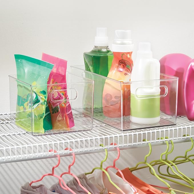 iDesign Pantry Storage Bin with Handles for Kitchen Cabinets or Fridge - Set of 2 - Clear - Made in USA - Image 8