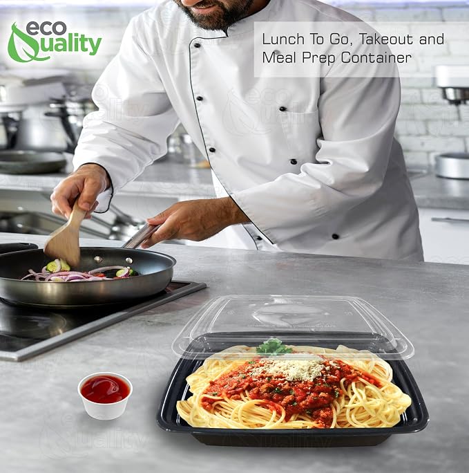 38 oz Reusable Food Storage 150 Pack Containers with Lids Rectangular BPA Free Freezer, Microwave & Dishwasher Safe – Airtight & Watertight Stackable, Lunch Meal Prep, To-Go, Bento Box - Image 6
