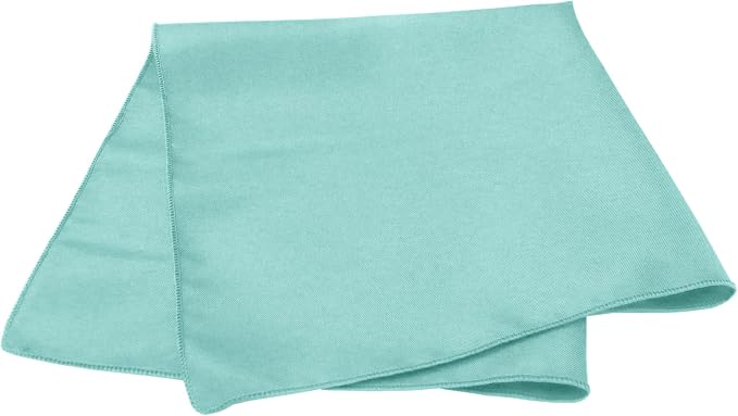 17x17-Inch Square Polyester Cloth Napkins, Aqua Set of 120 | Bulk Case of 10 Dozen, Dinner Napkins, Serged Edges, Machine Washable, Wrinkle-Resistant, Flame-Resistant, Blue - Image 2