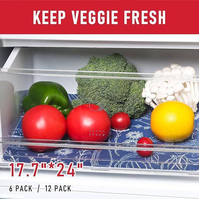 Cooyes Large Fridge Liners for Refrigerator, 17.7" × 24", Drawer & Shelf Liners for Kitchen Cabinets Non-Adhesive, Breathable Cloth Material, Non-Slip, Keep Produce Fresh Longer - Image 6
