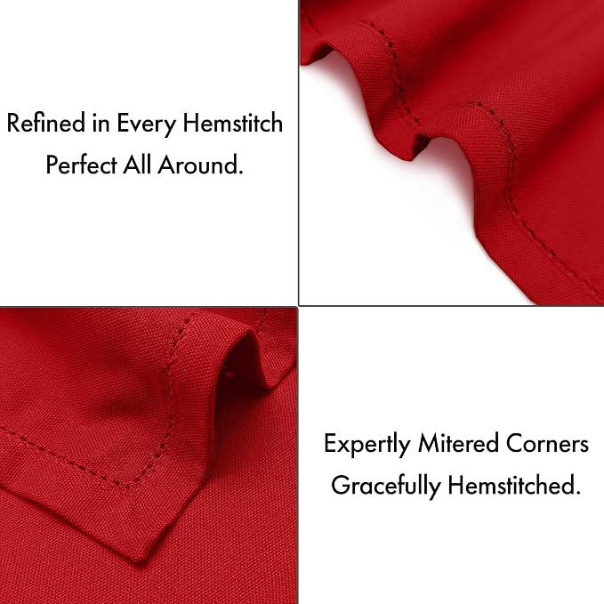 Ruvanti Cloth Napkins Set of 12, 100% Cotton High GSM 18x18 Inches, Hem Stitched Corners, Soft, Washable, Durable & Absorbent, Perfect for Parties, Christmas, Thanksgiving Dinners – Flame Scarlet - Image 4