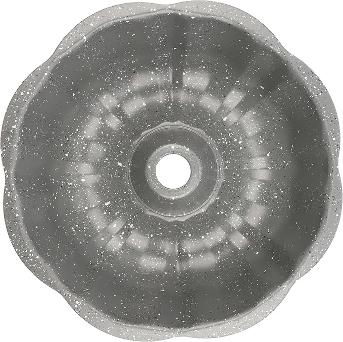 David Burke 9" Fluted Bake Pan – Carbon Steel Bundt Cake Pan – Gray Speckle - Image 4