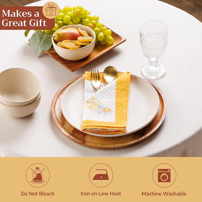 Maison d' Hermine Cloth Napkins Set of 4 Reusable 100% Cotton (18" x 18") | Everyday Square Napkins Cloth Washable Dinner Party Wedding Restaurant Hotel Kitchen Spring Summer - Ducklings In Spring - Image 5