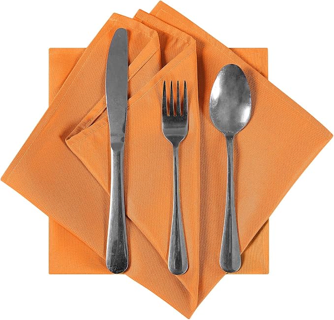 Bailarina Cloth Napkins Set of 80,17x17 inches Dinner Napkins Cloth Washable,Polyester Square Table Cloth Napkin Bulk with Hemmed Edges Ideal for Banquets, Parties and Weddings-Orange - Image 2