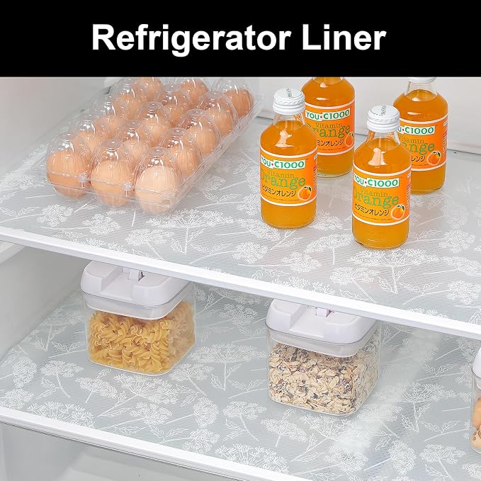 Cooyes Shelf Liners for Kitchen Cabinets, Refrigerator Liners Waterproof & Oil-Proof Kitchen Cupboard Liner Drawer Mats EVA Material Non Adhesive Fridge Liner for Shelves（17.5" W x 360" L） - Image 4