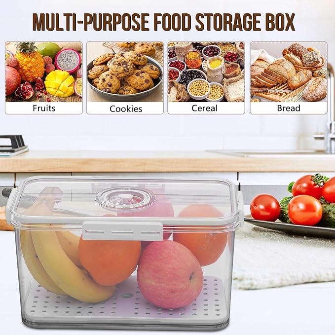 Gifhomfix Bread Box Bread Boxes for Kitchen Counter Airtight, Time Recording Bread Storage Container with Lid, Bread Keeper for Homemade Bread, Toast, Bagel, Donut and Cookies, White - Image 7