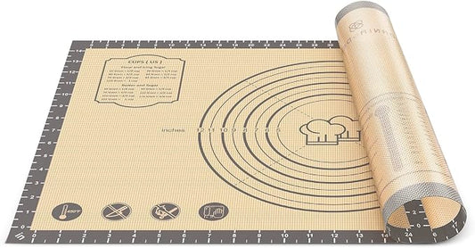 DANIA & DEAN 36"x24" Extra Thick Silicone Baking Mat for Pastry and Bread | Non-Slip & Non-Stick Mat with Measurements, for Pizza, Pie Crust, Dough Rolling, Pasta & Sourdough, Reusable Counter Sheet by DANIADEAN